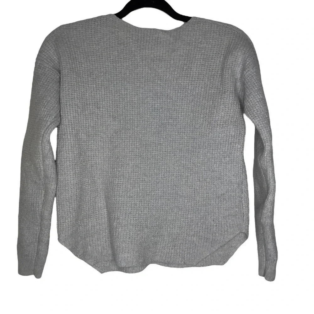 Aritzia Wilfred Free Wolter Wool Grey V-Neck Long Sleeve Knit sweater Size Small - Picture 10 of 10